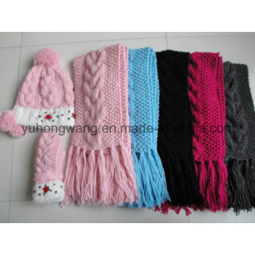 Fashion Kid′s Winter Warm Knitted Acrylic Set